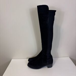 Stuart Weitzman Black Suede Over The Knee Tall Boots Size 8.5